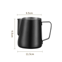 Bollitore in acciaio inox per montare il latte 600 ml 9 x 8 cm Caffettiera barista con beccuccio per latte art Contenitore per latte per macchine da caffè 7
