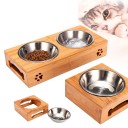 Bols pour chiens avec support en bois 1