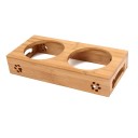 Bols pour chiens avec support en bois 2