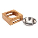 Bols pour chiens avec support en bois 3