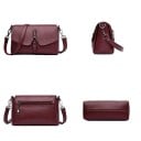 Bolsa crossbody feminina com aba e faixa decorativa com anel metálico Bolso com fecho na parte de trás Couro genuíno Dimensões 24 x 16 x 8