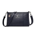 Bolsa crossbody feminina com costura em retângulos Fecho de correr Alça com mosquetões Couro genuíno e poliéster 24 x 15 x 10 cm 4