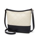 Bolsa crossbody feminina de pele PU Costura em losangos elegante Parte inferior lisa Alça fina Dimensões 22 x 18 x 4 cm 2