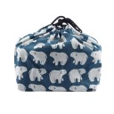 Bolsa de algodão para box de almoço com cordão de aperto Embalagem de tecido para caixa de comida Estampa decorativa Dimensões 21 x 28 cm 6