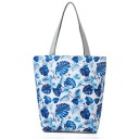 Bolsa de algodão para senhora com estampado de folhas de monstera Shopper espaçosa com duas alças cinzentas 27 x 38 x 11 cm Algodão e poliéster 5