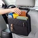 Bolsa de almacenamiento para asiento de coche Organizador Universal con bolsillo frontal 25,5 x 25 cm Cuero sintético Acolchado Negro Para respaldo 4