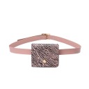 Bolsa de cintura feminina em couro PU Pequena bolsa com aba e botão dourado Cinto ajustável com fivela dourada 10 x 2,5 x 9 cm 3