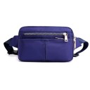 Bolsa de cintura feminina em poliéster e nylon Vários compartimentos com fecho frontal com fecho Fivela de plástico 23 x 10 x 14 cm 4