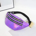 Bolsa de cintura holográfica colorida em pele sintética 24 x 14 x 7 cm Bolsa de ombro brilhante e iridescente Acessório de moda para festas Viagens Uso diário 3