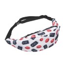Bolsa de cintura para mujer de poliéster con estampado colorido a todo color 47 x 8 x 11 cm Principal bolsillo con cremallera Correa negra 5