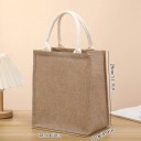 Bolsa de compra 25,5 x 29 x 15 cm Bolsa de poliéster con aspecto de yute Asas de algodón Elegante bolso de mano ecológico 2