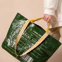 Bolsa de compra impermeable 33x33 cm fabricada en tejido PP Color blanco o verde Bolsa con estampado Bolsa grande portátil para verduras 5