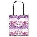 Bolsa de compras feminina com impressão colorida de mandalas e ornamentos Bolsa de poliéster com duas alças pretas Dimensões 34,5 x 33,5 cm 7