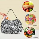 Bolsa de compras plegable 40 x 40 cm Bolso de mano de nailon con estampado de cebra Gran capacidad 48–64 l Bolso de hombro resistente para compras 4