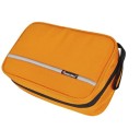 Bolsa de cosméticos de viagem com gancho para pendurar Três compartimentos com bolso em rede e transparente Poliéster Dimensões 15 x 3