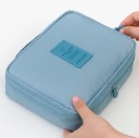 Bolsa de cosméticos de viagem para senhoras com bolsa dupla removível Duas divisórias em rede na tampa Nylon e rede Dimensões 22 x 3