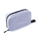 Bolsa de cosméticos de viagem suspensa com gancho Organizador dobrável para produtos de higiene Bolsos em rede Alça lateral Poliéster 4