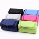 Bolsa de cosméticos de viaje colgante con gancho Para artículos de tocador Bolsa de malla en la tapa Bolsa frontal con cremallera Tela oxford 15 x 9
