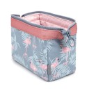 Bolsa de cosméticos feminina com abertura larga e fecho de correr Estojo de viagem para cosméticos e produtos de higiene com estampado em padrão 5