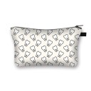 Bolsa de cosméticos feminina com estampado de dentes sorridentes Bolsa de poliéster com fecho de correr e fundo alargado Dimensões 13 x 21,5 cm 5