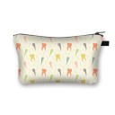 Bolsa de cosméticos feminina com estampado de dentes sorridentes Bolsa de poliéster com fecho de correr e fundo alargado Dimensões 13 x 21,5 cm 6