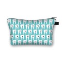 Bolsa de cosméticos feminina com estampado de dentes sorridentes Bolsa de poliéster com fecho de correr e fundo alargado Dimensões 13 x 21,5 cm 17