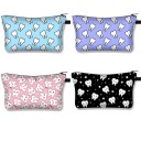 Bolsa de cosméticos feminina com estampado de dentes sorridentes Bolsa de poliéster com fecho de correr e fundo alargado Dimensões 13 x 21,5 cm 18