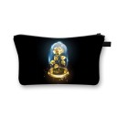 Bolsa de cosméticos feminina com estampado de rosas Fecho com zip e pega Interior preto Poliéster 13 x 21,5 cm Para maquilhagem e pincéis 5