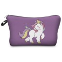 Bolsa de cosméticos feminina com estampado divertido de animais Motiv lhamas ou unicórnios ou preguiças Fecho com zíper Poliéster 13,5 x 22 cm 8