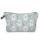 Bolsa de cosméticos feminina com estampado divertido de animais Motiv lhamas ou unicórnios ou preguiças Fecho com zíper Poliéster 13,5 x 22 cm 11