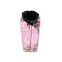 Bolsa de cosméticos feminina com estampagem de laços, estrelas e corações Estojo de poliéster com fecho de correr e alça 13 x 21,5 cm Estojo 13
