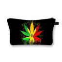 Bolsa de cosméticos feminina com impressão colorida Padrões psicadélicos e florais Estojo com fecho e alça Poliéster 13 x 21,5 cm 7