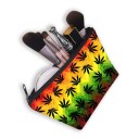 Bolsa de cosméticos feminina com impressão colorida Padrões psicadélicos e florais Estojo com fecho e alça Poliéster 13 x 21,5 cm 16