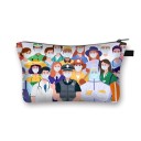 Bolsa de cosméticos feminina com motivos de saúde Estampado colorido Fecho com zip e alça Poliéster 21,5 x 13 x 15,5 cm Presente para profissionais 8