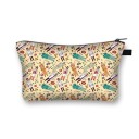 Bolsa de cosméticos feminina com motivos de saúde Estampado colorido Fecho com zip e alça Poliéster 21,5 x 13 x 15,5 cm Presente para profissionais 13