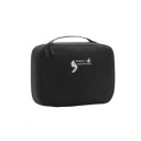 Bolsa de cosméticos feminina em forma de mala com pega Divisórias ajustáveis Bolsa transparente e suportes para pincéis Poliéster 26 x 19 1