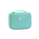 Bolsa de cosméticos feminina em forma de mala com pega Divisórias ajustáveis Bolsa transparente e suportes para pincéis Poliéster 26 x 19 6