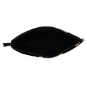 Bolsa de cosméticos para mujer con cremallera Estuche negro para maquillaje y pequeños objetos para el bolso Estampado de corazones dorados Poliéster 2