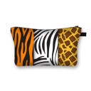Bolsa de cosméticos para mujer con cremallera Funda para maquillaje y pequeños objetos Estampado con patrones animales y geométricos Poliéster 21,5 4