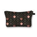 Bolsa de cosméticos para mujer con cremallera Funda para maquillaje y pequeños objetos Estampado con patrones animales y geométricos Poliéster 21,5 10