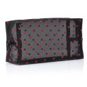 Bolsa de cosméticos para mujer con diseño de corazones Malla transparente de nylon Forma rectangular Cremallera con anillo Bolsa de cosméticos 1