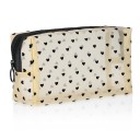 Bolsa de cosméticos para mujer con diseño de corazones Malla transparente de nylon Forma rectangular Cremallera con anillo Bolsa de cosméticos 3