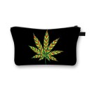 Bolsa de cosméticos para mujer con estampado colorido Patrones psicodélicos y florales Funda con cierre y asa Poliéster 13 x 21,5 cm 3