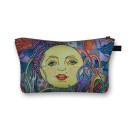 Bolsa de cosméticos para mujer con estampado colorido Patrones psicodélicos y florales Funda con cierre y asa Poliéster 13 x 21,5 cm 5