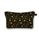 Bolsa de cosméticos para mujer con estampado colorido Patrones psicodélicos y florales Funda con cierre y asa Poliéster 13 x 21,5 cm 8