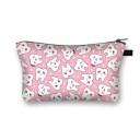 Bolsa de cosméticos para mujer con estampado de dientes sonrientes Estuche de poliéster con cremallera y fondo ampliado Tamaño 13 x 21,5 cm 3