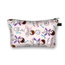 Bolsa de cosméticos para mujer con estampado de dientes sonrientes Estuche de poliéster con cremallera y fondo ampliado Tamaño 13 x 21,5 cm 8