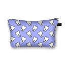 Bolsa de cosméticos para mujer con estampado de dientes sonrientes Estuche de poliéster con cremallera y fondo ampliado Tamaño 13 x 21,5 cm 10