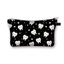 Bolsa de cosméticos para mujer con estampado de dientes sonrientes Estuche de poliéster con cremallera y fondo ampliado Tamaño 13 x 21,5 cm 11
