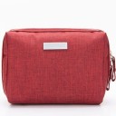 Bolsa de cosméticos para mujer de poliéster 17 x 12,5 x 7 cm Organizador de cosméticos con cierre Tela jaspeada Forro claro Asa lateral 4